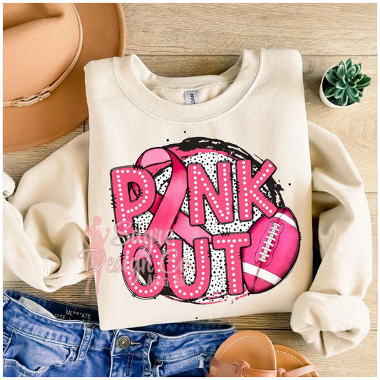 Pink Out Spotted Circle Football- Youth Sayre Design Co.