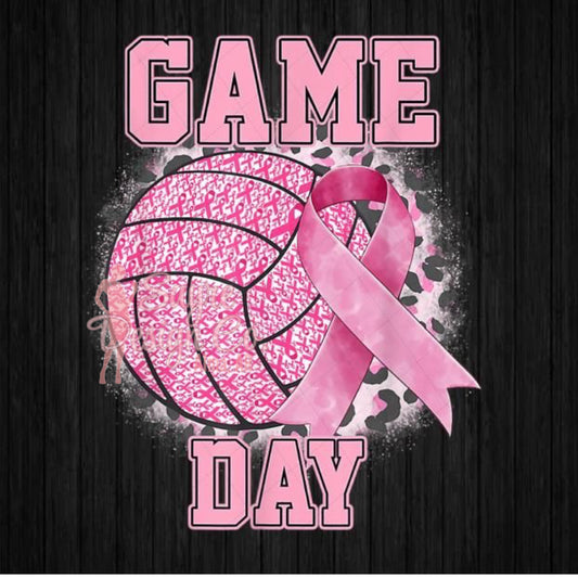 Pink Volleyball Game Day Ribbon- Youth Sayre Design Co.