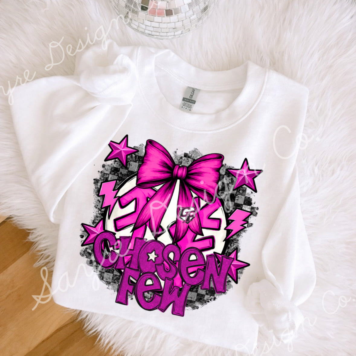 Pink CF Baseball Bow Shirt/Long Sleeve/Crewneck/Hoodie