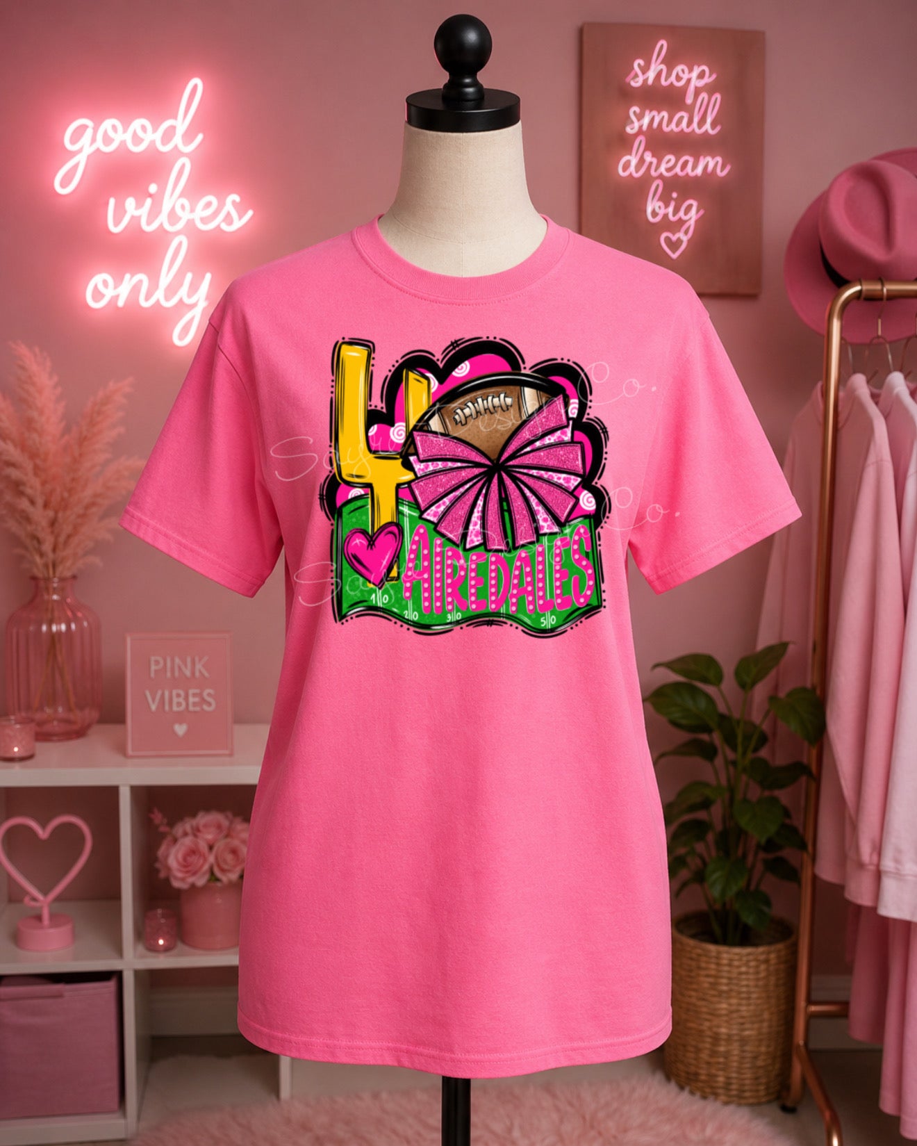 Team Customizable Football/Cheer Pink Out Tee/Crewneck Sweatshirt