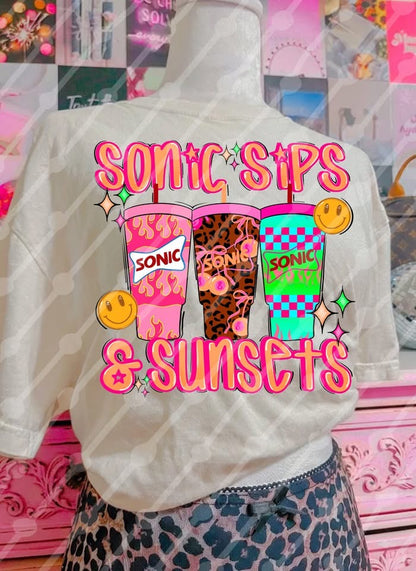 Sonic Sips & Sunsets Shirt/Long Sleeve/Crewneck/Hoodie