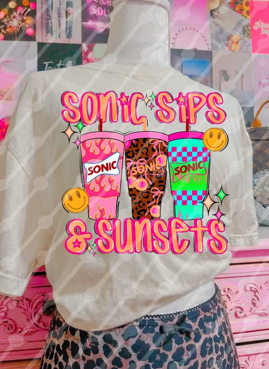 Sonic Sips & Sunsets Shirt/Long Sleeve/Crewneck/Hoodie