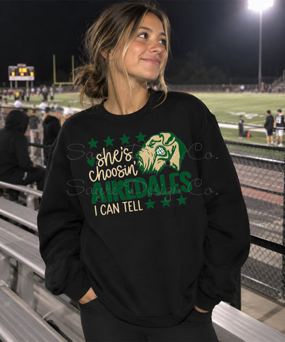 Customizable She’s Choosin’ Team Shirt/Long Sleeve/Crewneck/Hoodie