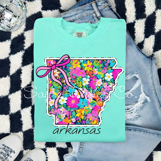Arkansas Bow Spring Floral Tee