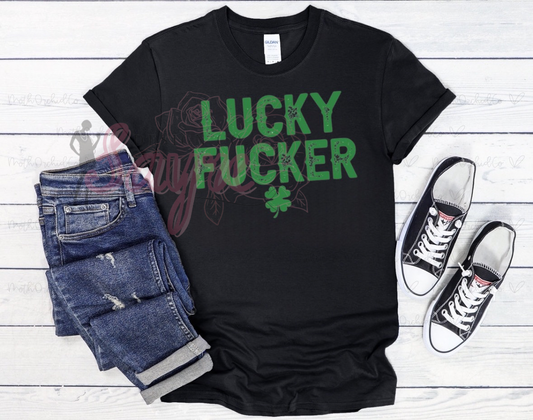 Lucky Fucker Adult T-Shirt/Crewneck (Couple Set)