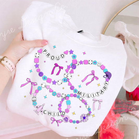 Friendship Bracelet Proud Military Child Purple Up Onesie/Shirt/Long Sleeve/Crewneck/Hoodie