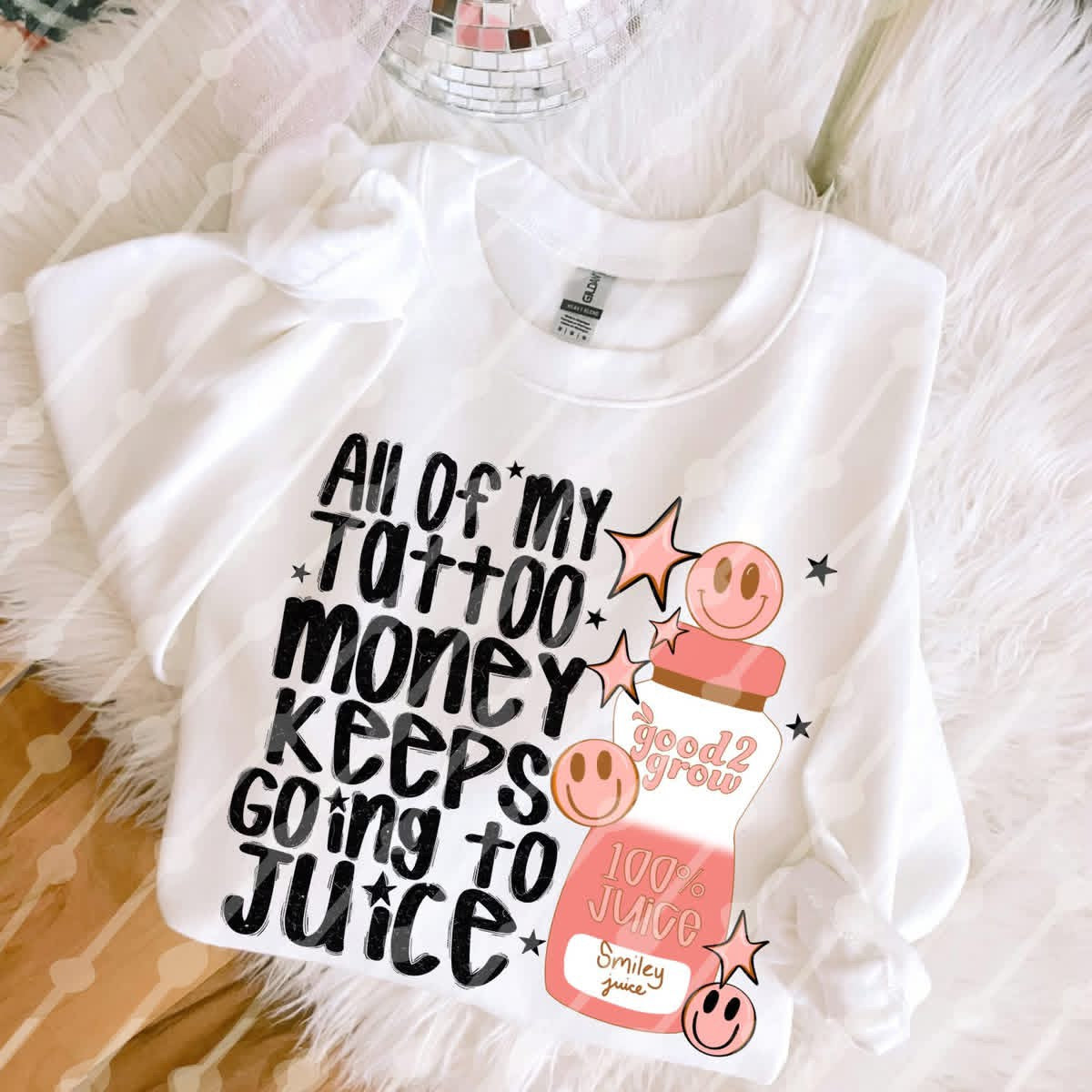 Tattoo Money Going to Juice Pink Shirt/Long Sleeve/Crewneck/Hoodie