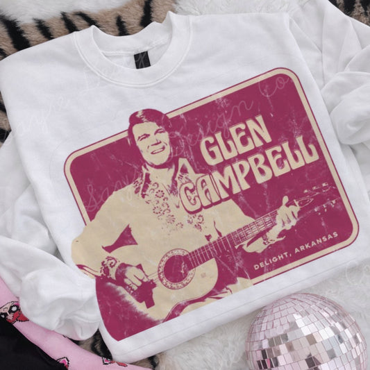 Distressed Glen Campbell Red Shirt/Sweatshirt