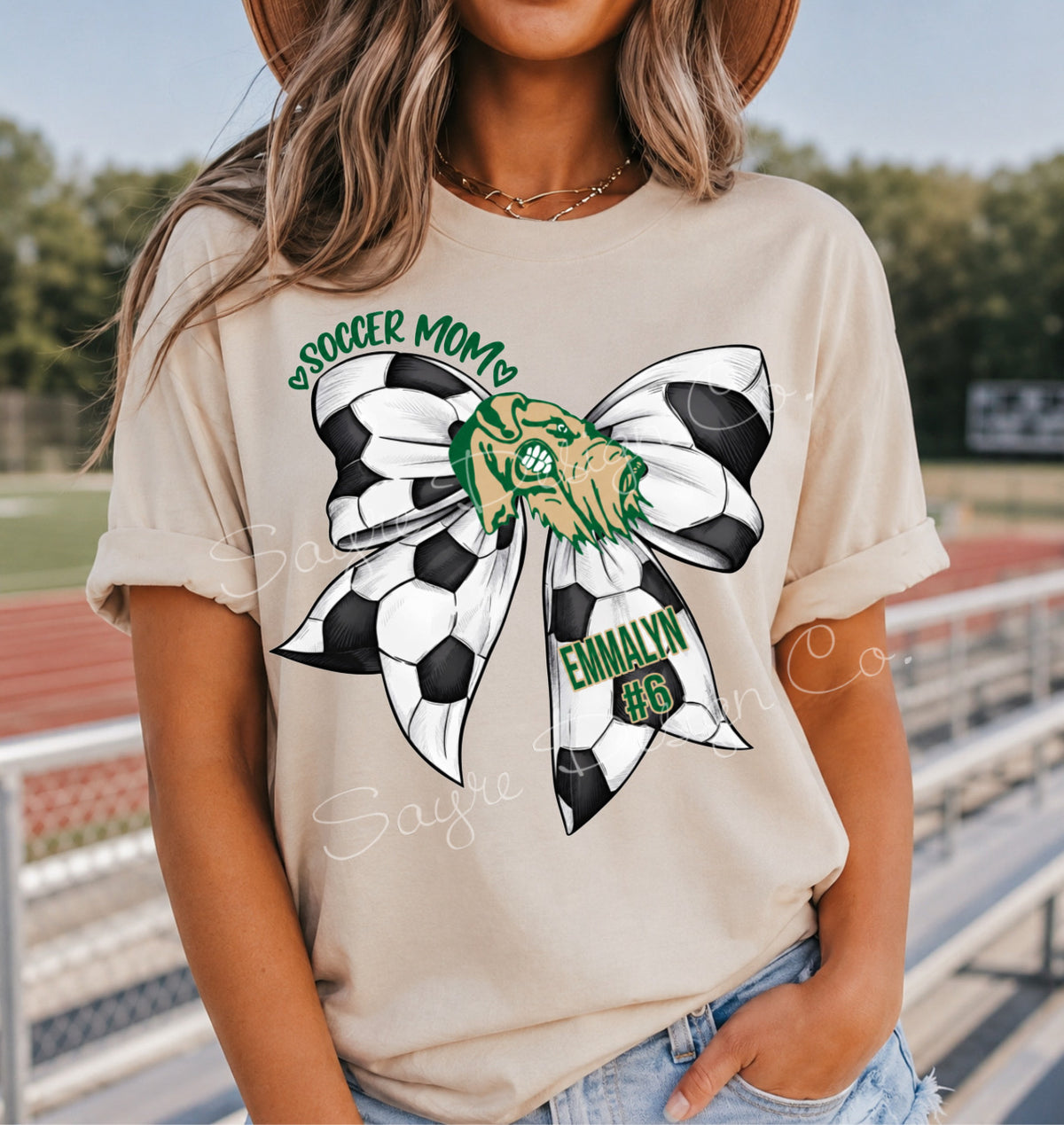 Customizable Soccer Bow/Title Shirt/Long Sleeve/Crewneck