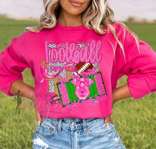 Team Customizable Girly Preppy Football Pink Out Tee/Sweatshirt/Hoodie