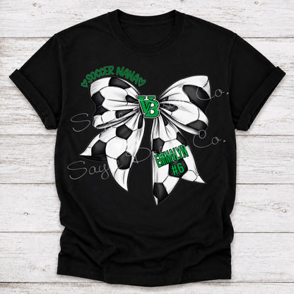 Customizable Soccer Bow/Title Shirt/Long Sleeve/Crewneck