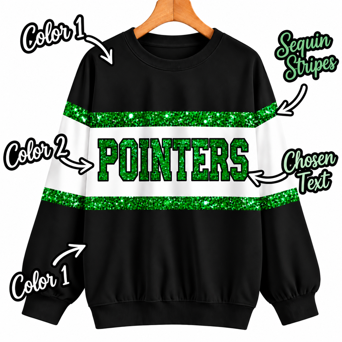Customizable Sequin Team Sweatshirt- Round 1 closes 9/27!
