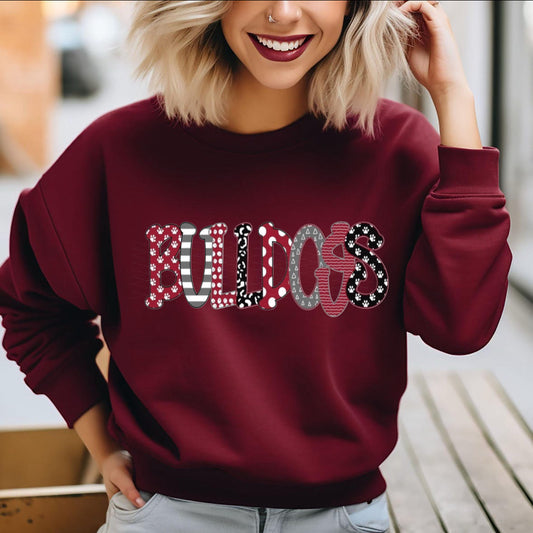 Bulldogs Spirit Text- Red Shirt/Long Sleeve/Crewneck/Hoodie