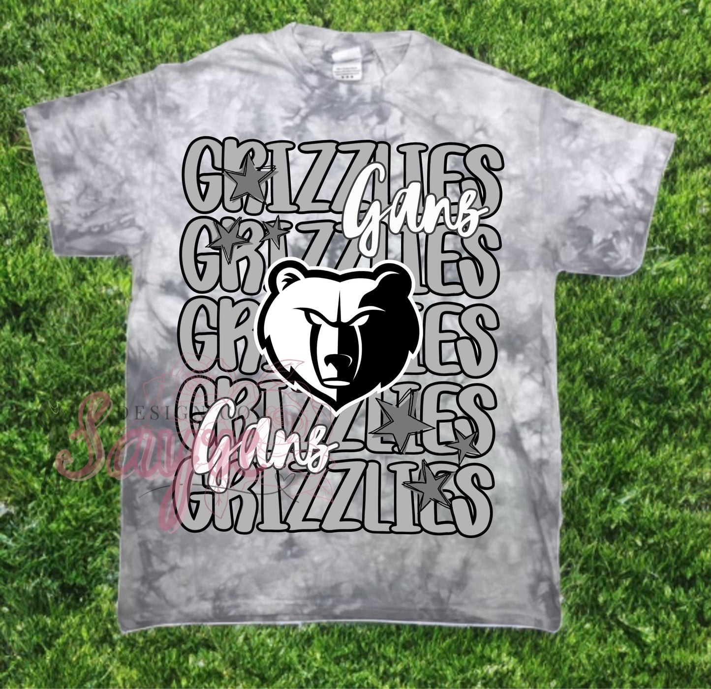 Colorblast Gans Grizzlies Stacked Tee