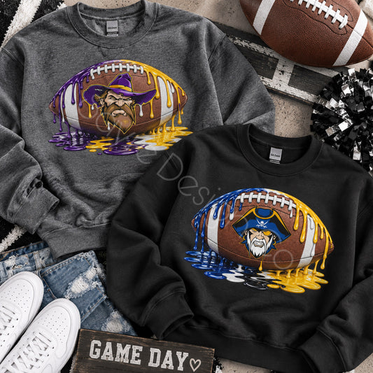 Customizable Football Drip Shirt/Long Sleeve/Crewneck/Hoodie
