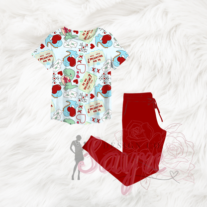 Blue Valentine’s Day Dino 0/3M-Adult 4XL