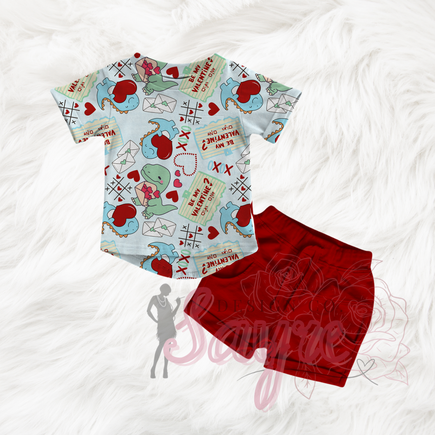 Blue Valentine’s Day Dino 0/3M-Adult 4XL