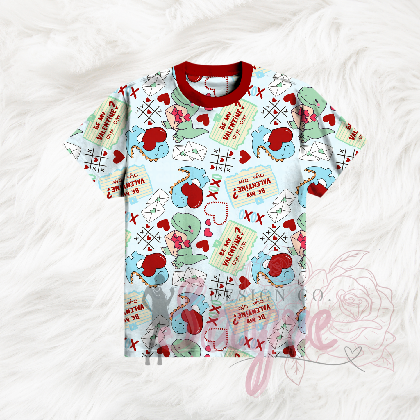 Blue Valentine’s Day Dino 0/3M-Adult 4XL