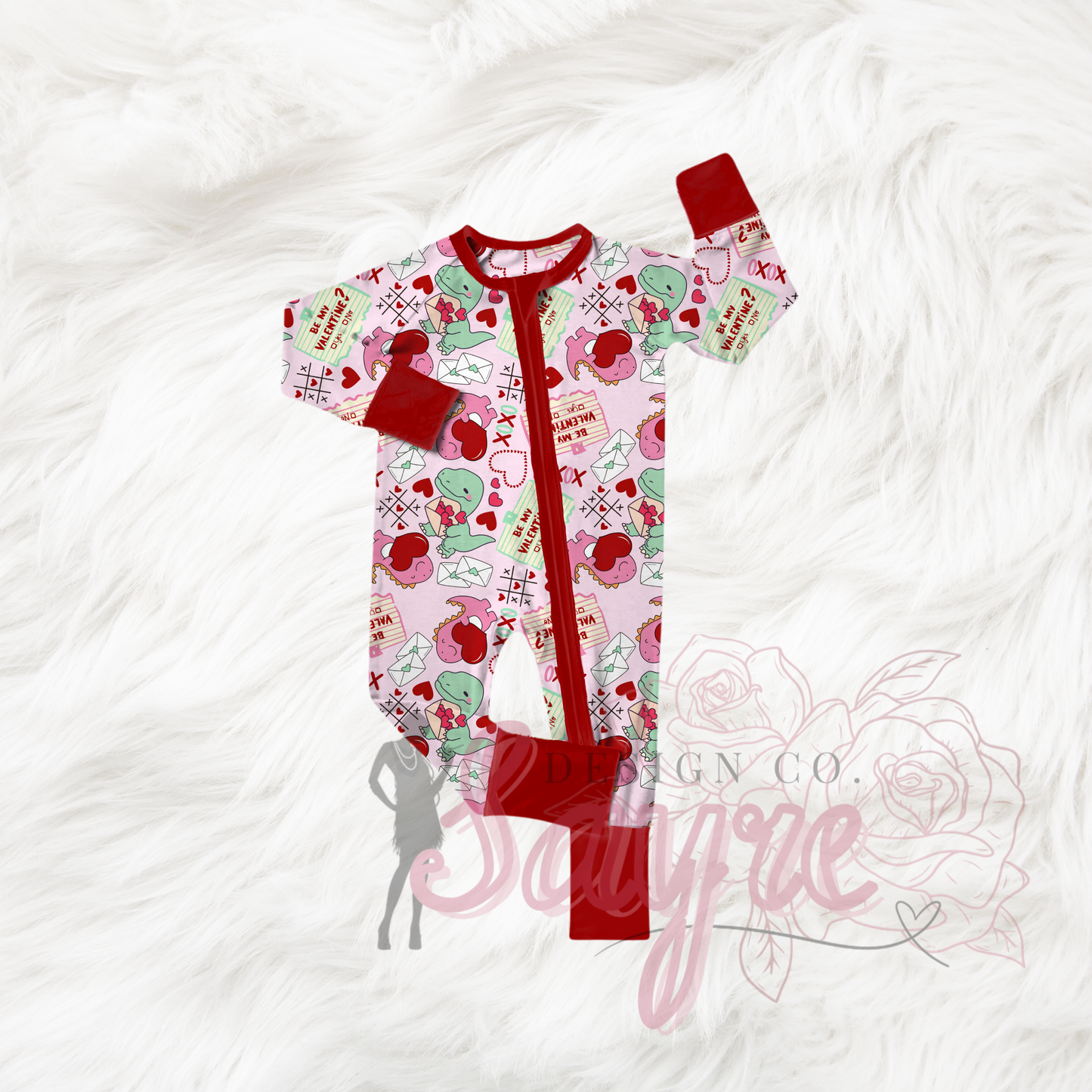 Pink Valentine’s Day Dino 0/3M-Adult 4XL