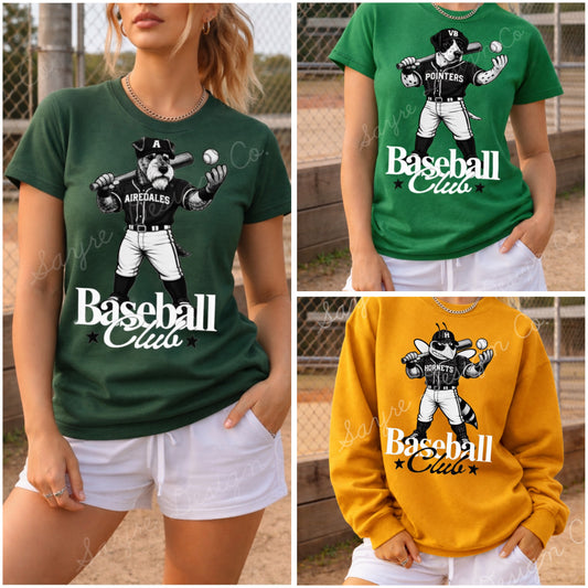 Customizable Baseball Club Shirt/Long Sleeve/Crewneck/Hoodie