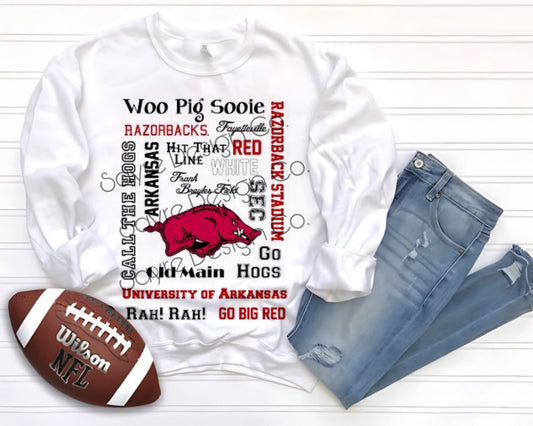 Word Collage Razorbacks-Adult Sayre Design Co.