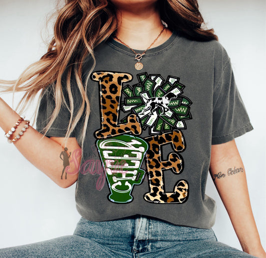 Van Buren Pointers Love Cheer Leopard Shirt/Long Sleeve/Crewneck/Hoodie