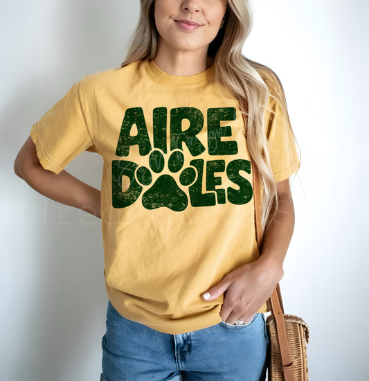 Airedales Distressed Gold Tee