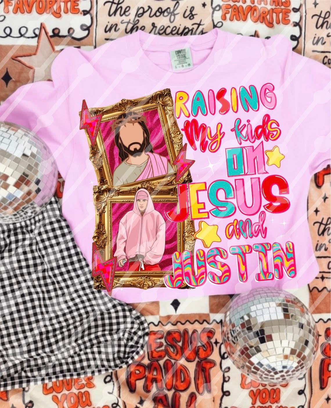 Raising My Kids on Jesus & Justin Tee/Sweatshirt