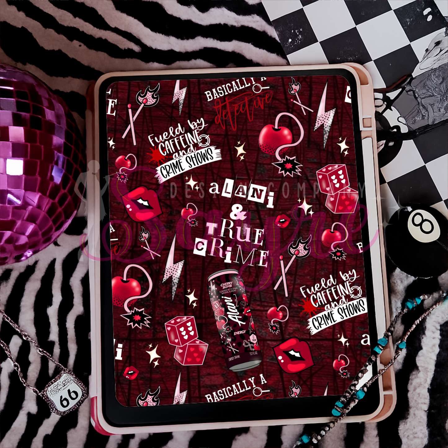 Cherry Bomb Alani True Crime Seamless Digital File