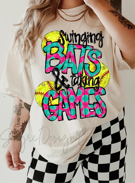 Swinging Bats & Taking Games Softball Tee