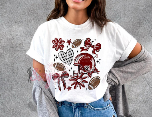 Color Customizable Friday Night Sports Bow & Floral Shirt/Sweatshirt