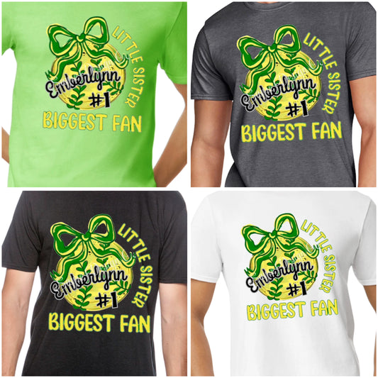 Custom Little Sister Biggest Fan- Youth