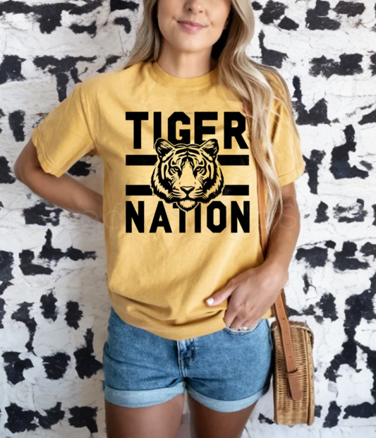 Mustard Comfort Color Tigers Nation Tee