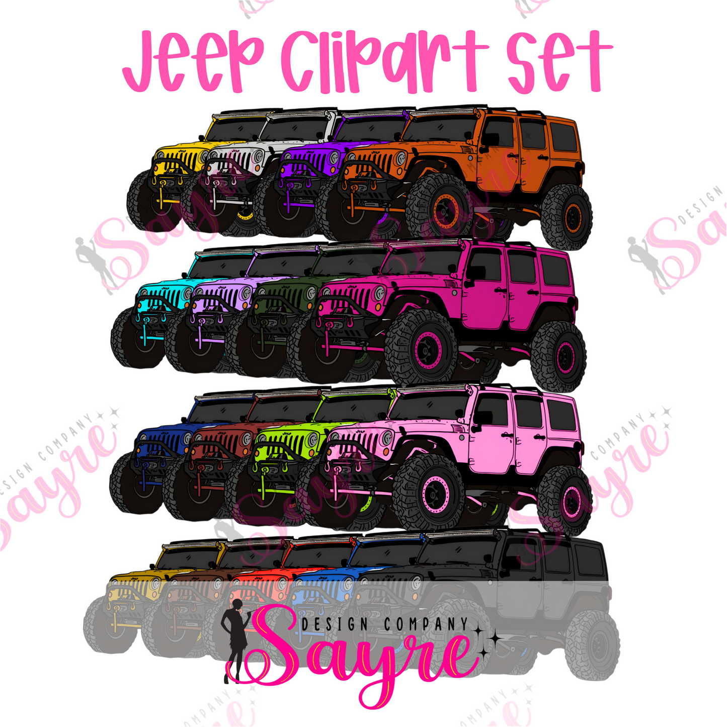 Jeep Colors Clipart Set