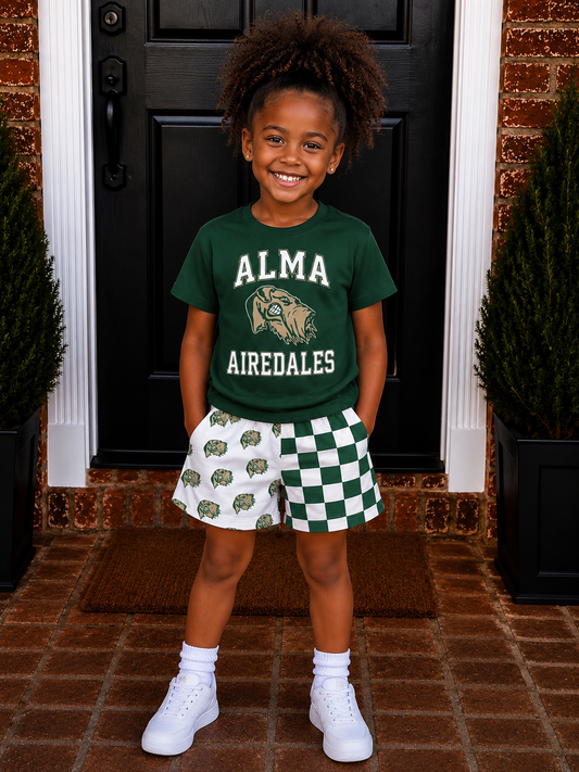 Customizable Mascot/Team CHECKER Short Set YOUTH GIRLS