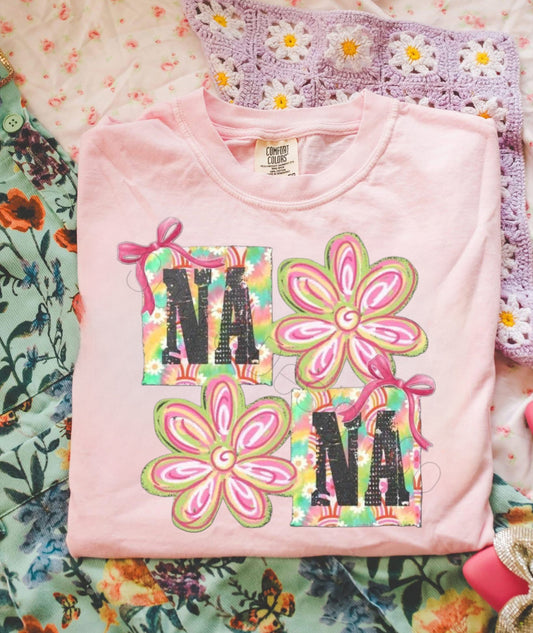 Nana Painted Flowers Tee *Multiple Colors!*