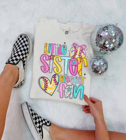 Preppy Little Sister Softball Tee- Adult Sizes