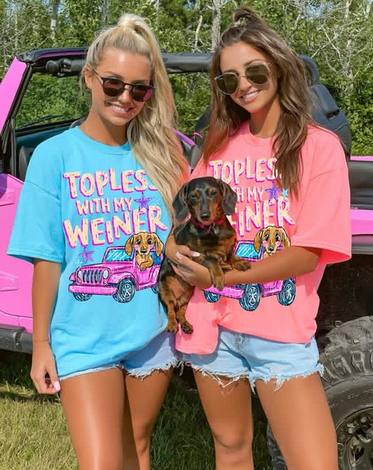 Topless with My Weiner Brown Tee/Tank
