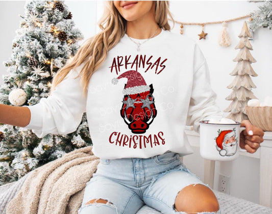 Arkansas Christmas Shirt/Long Sleeve/Crewneck/Hoodie