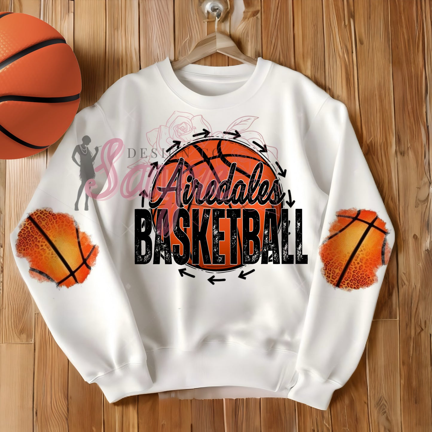 Customizable Basketball Peekaboo Round Design Shirt/Sweatshirt