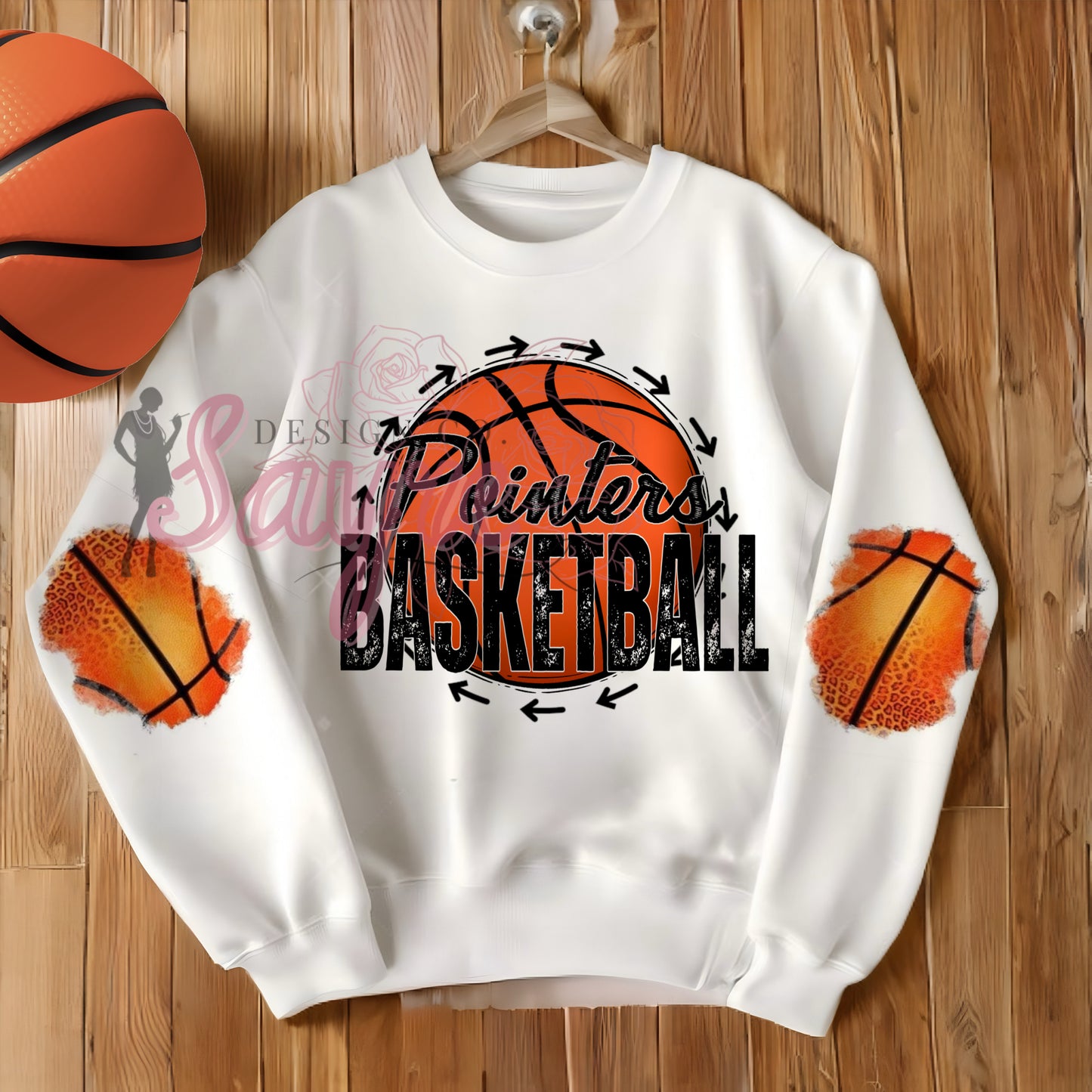 Customizable Basketball Peekaboo Round Design Shirt/Sweatshirt