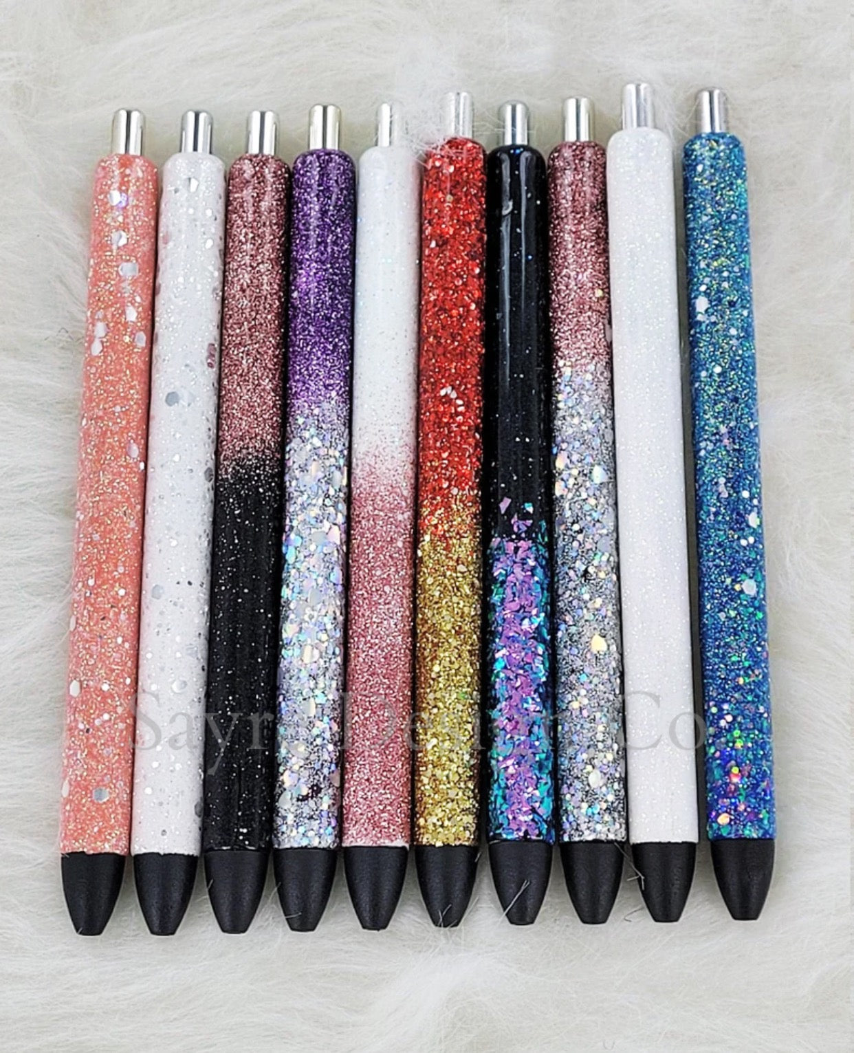 Custom Epoxy Glitter Pens Set of 2 Sayre Design Co.