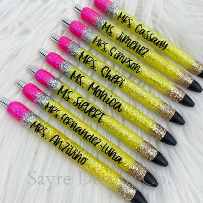 Custom Epoxy Glitter Pens Set of 2 Sayre Design Co.