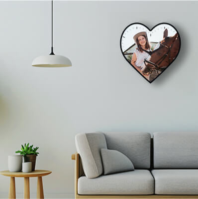 12”x12” Custom Photo Heart Shaped Wall Clock