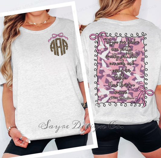 Custom Monogram There’s a Woman Tee/Crewneck Sweatshirt-Adult