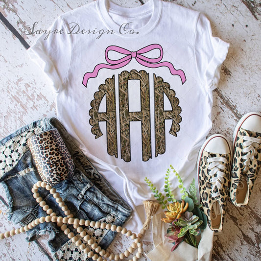 Custom Monogram Duck Camo Tee/Crewneck Sweatshirt-Adult