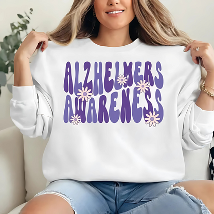 Alzheimer’s Awareness Flower Tee/Crewneck Sweatshirt-Adult