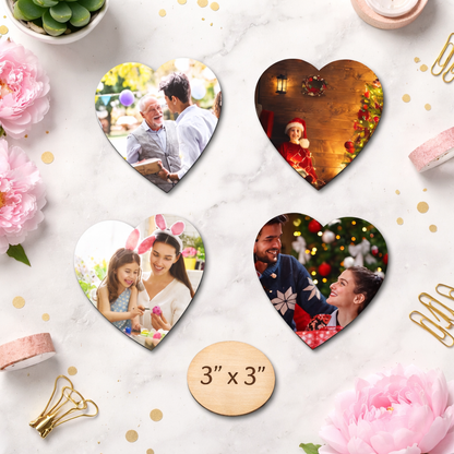3x3” Custom Heart Shaped Photo Magnet- B3G1 FREE!