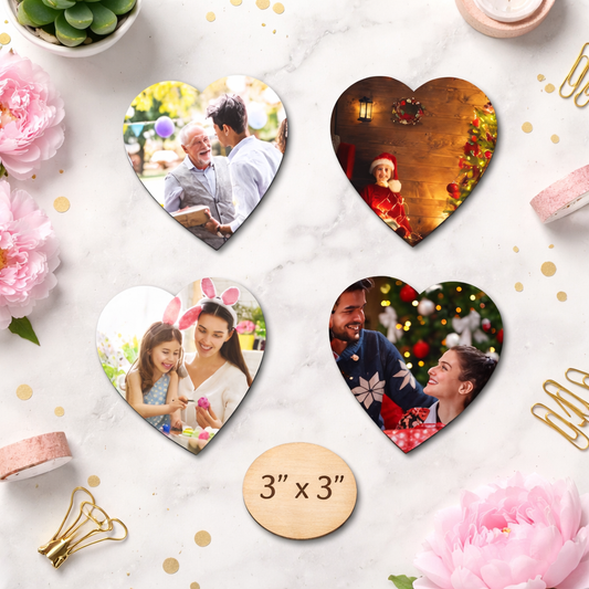 3x3” Custom Heart Shaped Photo Magnet- B3G1 FREE!