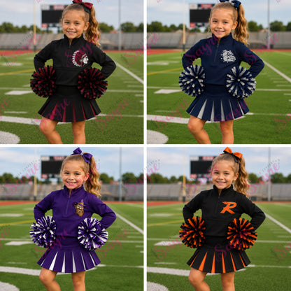 Custom Scuba Pleated Skirt Sets